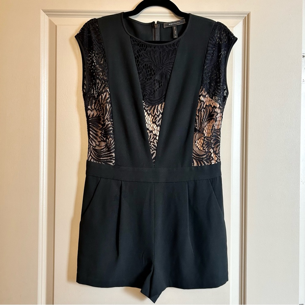 BCBG Romper with Lace Accents